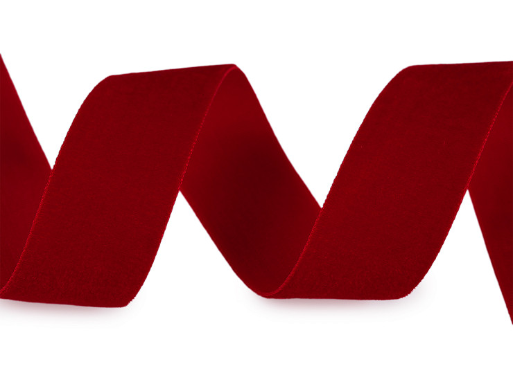 Sametová stuha na cívce ve vánočních barvách šíře 25 mm, návin 2,7 m