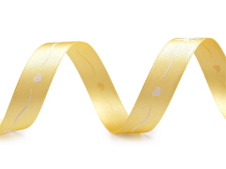 Saténová stuha šíře 15 mm mašličky a srdíčka