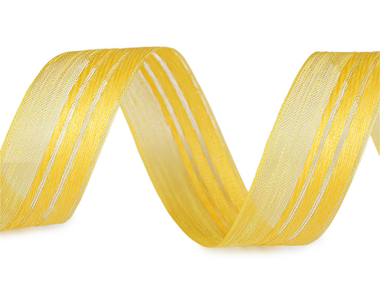Plátnová stuha s efektní nití šíře 25 mm