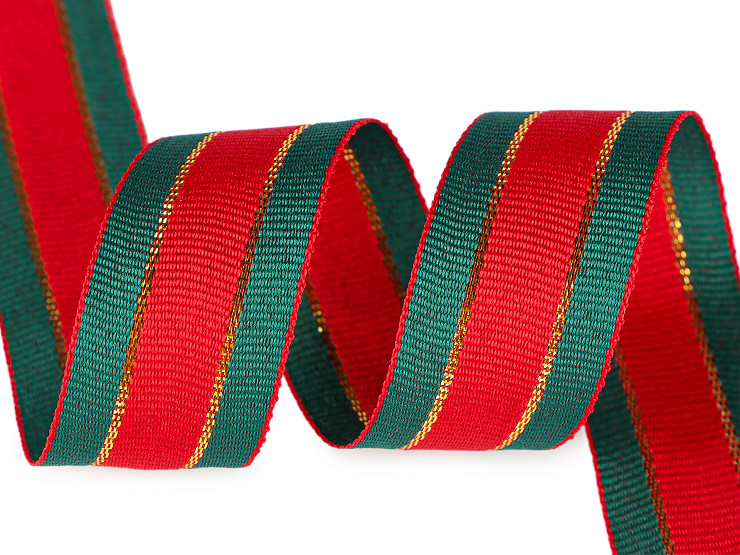 Vánoční stuha s lurexem šíře 20 mm, 25 mm