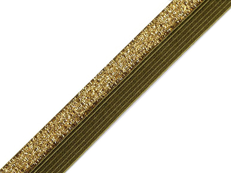 Lamówka elastyczna łamana / lampas szerokość 17 mm z lureksem