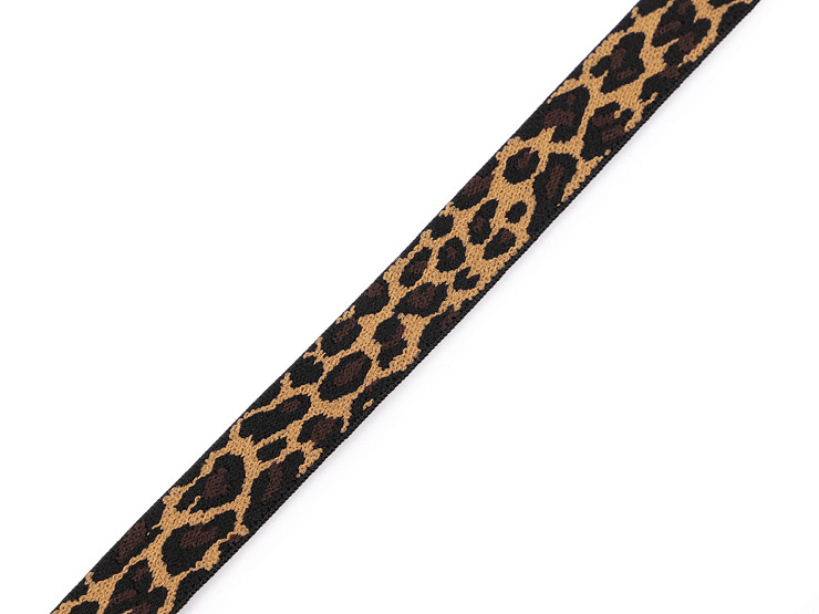 Gummiband/Trägerband mit Leopardenmuster, Breite 10 mm