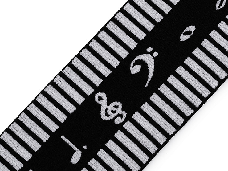 Soft Elastic, width 60 mm, music notes