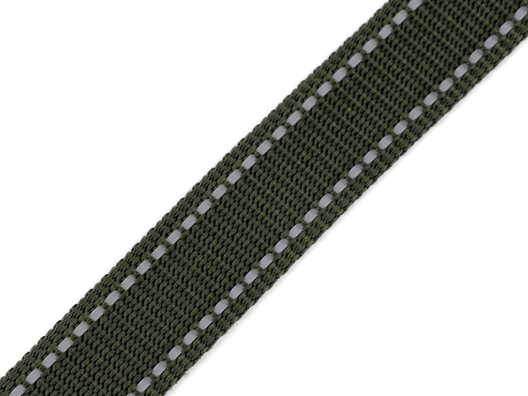 Polypropylene Webbing width 25 mm with reflective stitching