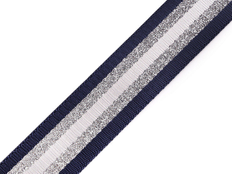 Smooth Double-sided Webbing Strap with Lurex width 40 mm