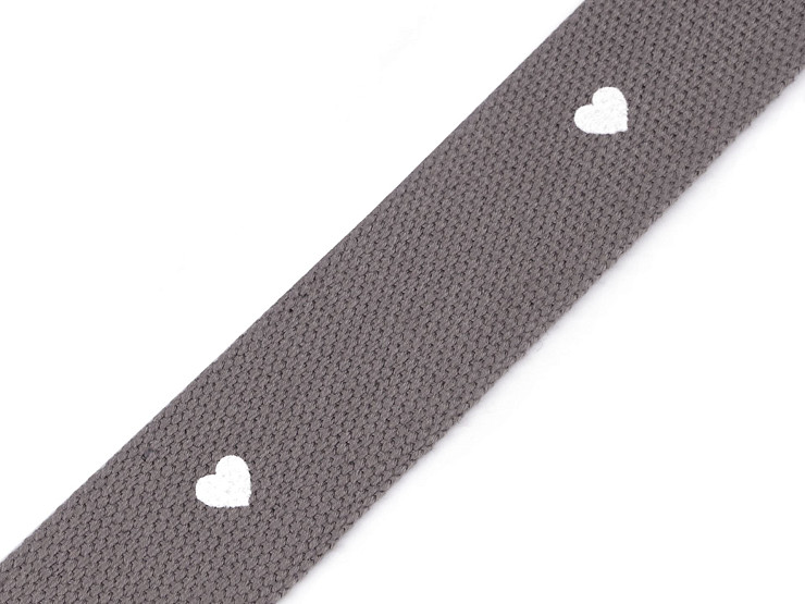 Fettuccia/Strap, motivo: cuore, larghezza: 38 mm 