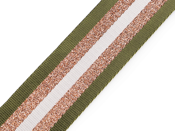 Smooth Double-sided Webbing Strap with Lurex width 50 mm