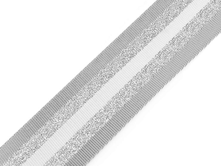 Smooth Double-sided Webbing Strap with Lurex width 50 mm