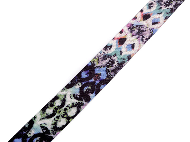 Smooth double-sided webbing strap, abstract pattern, width 50 mm