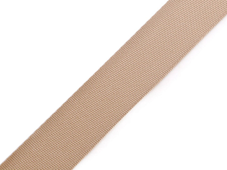 Smooth double-sided webbing strap with gloss, width 25 mm 