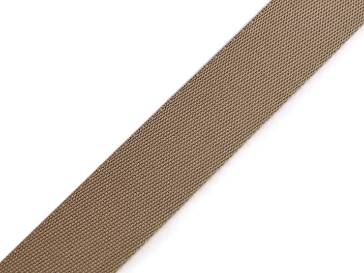 Smooth double-sided webbing strap with gloss, width 25 mm 