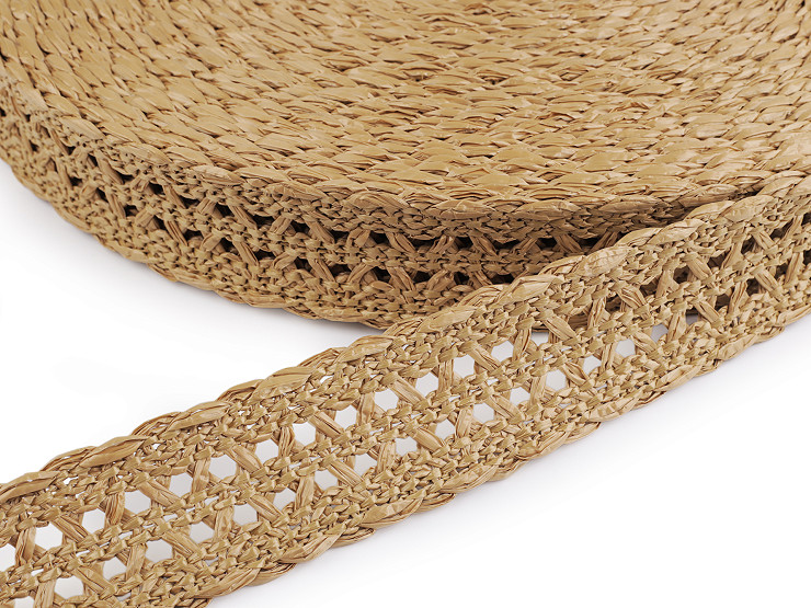 Fonott heveder pánt 50 mm szalma utánzat