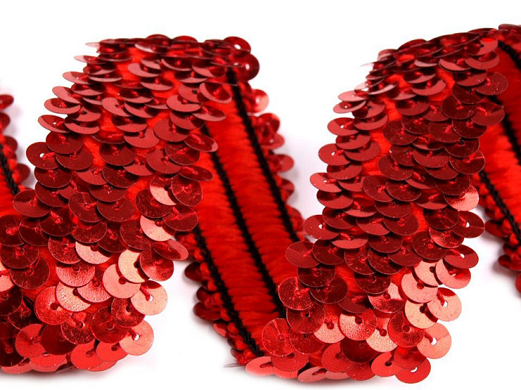 Flitrový prýmek šíře 30 mm elastický