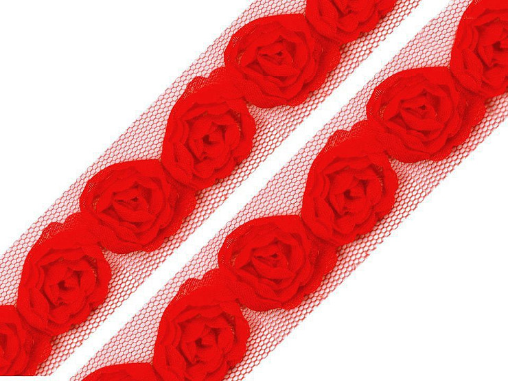 Prýmek na tylu šíře 20 mm s růžemi