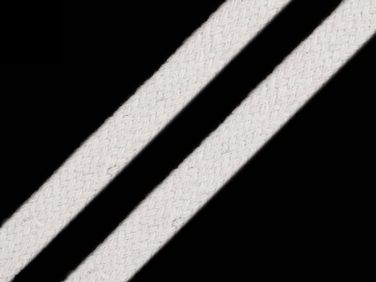 Cordón de algodón plano, ancho 10 mm