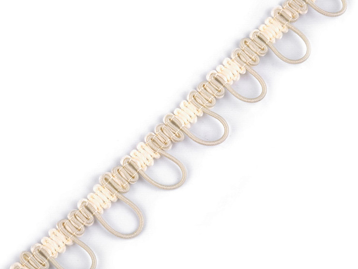 Borte mit elastischen Ösen für Knöpfe / Schlingenband Breite 15 mm