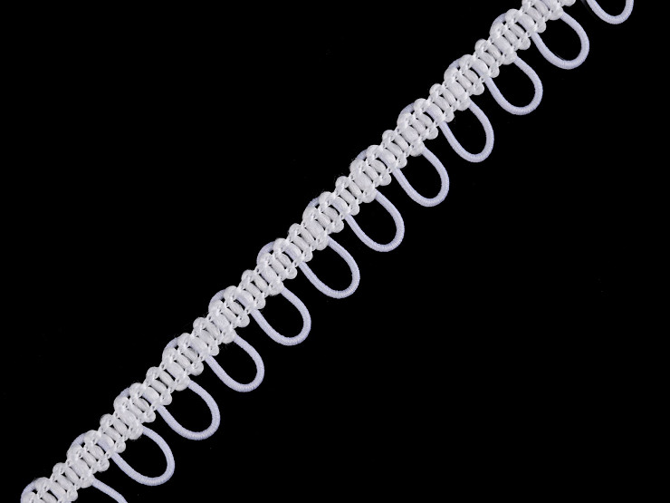Borte mit elastischen Ösen für Knöpfe / Schlingenband Breite 15 mm