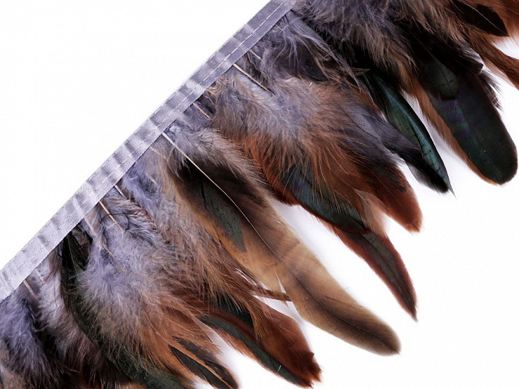 Prýmek - kohoutí peří šíře 15 - 19 cm
