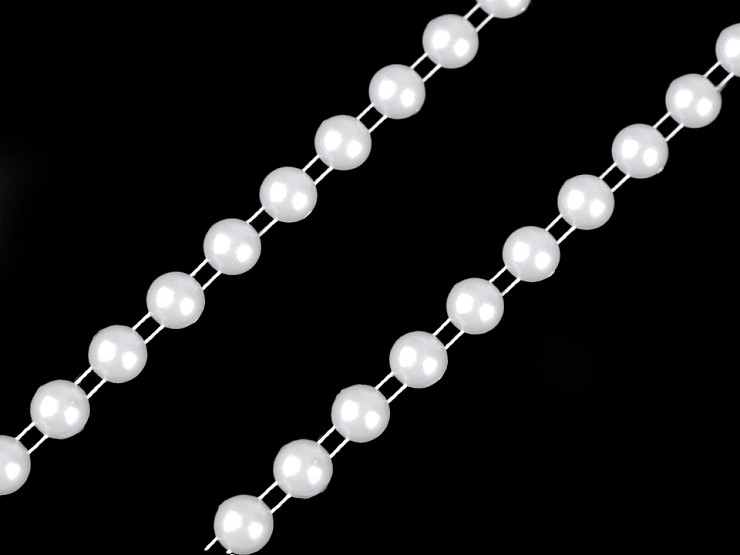 Perłowy łańcuch - półperełki na sznurku Ø8 mm