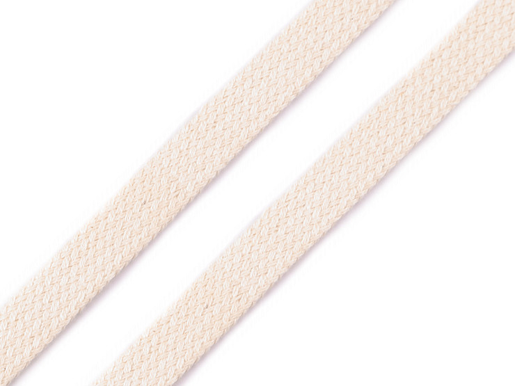Baumwollkordel flach / Schlauchband Breite 12 mm