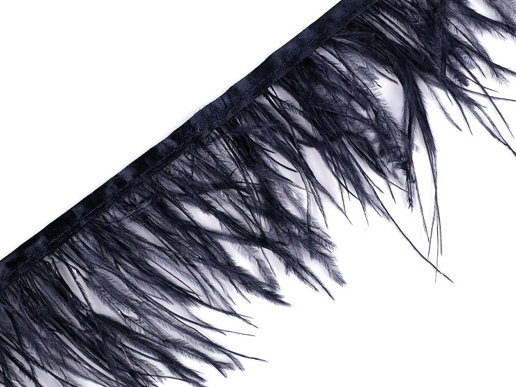 Pasamanería: plumas de avestruz, ancho 11 cm