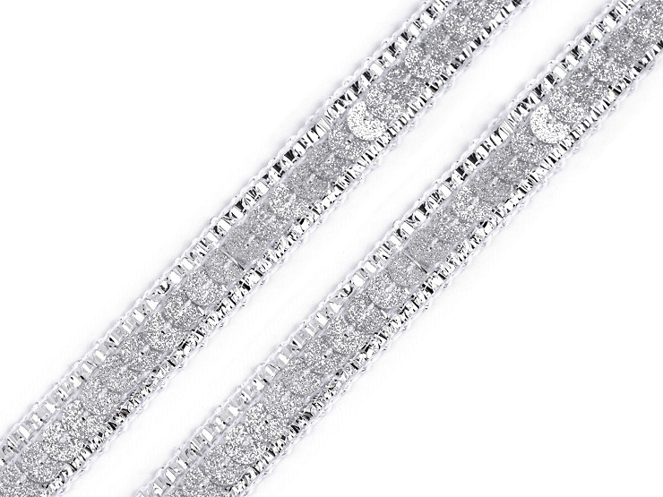 Sequin Trimming Braid with Glitter, width 13 mm