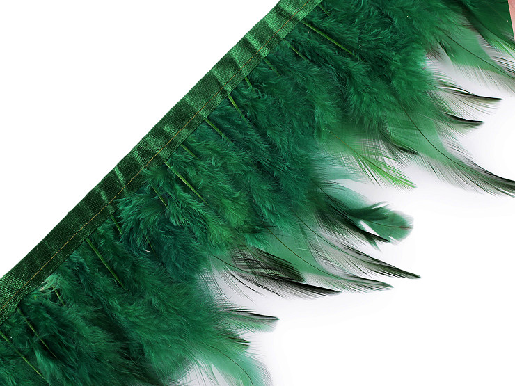 Trimming Braid - rooster feathers, width 10-12 cm