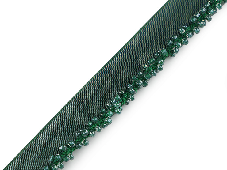 Polyester insertion piping with seed beads, width 15 mm