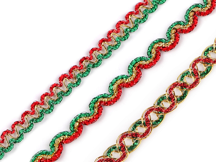 Christmas Tinsel braid, width 10 and 12 mm