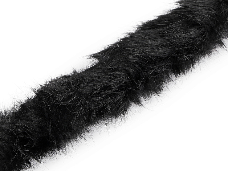 Adorno de pelo sintético redondeado para ropa, ancho 5 cm
