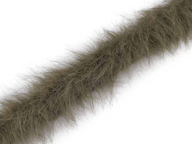 Adorno de pelo sintético redondeado para ropa, ancho 5 cm