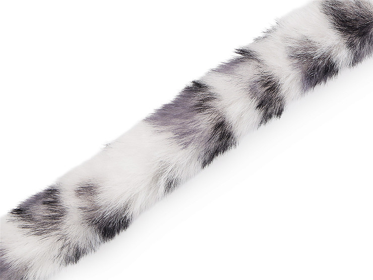 Adorno de pelo sintético redondeado para ropa, estampado animal, ancho 2,5 cm