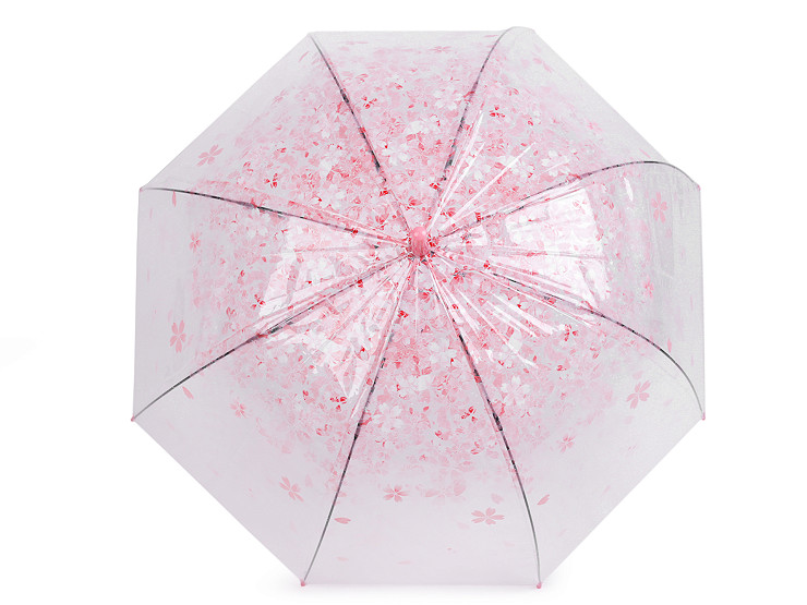Dívčí průhledný vystřelovací deštník s květy