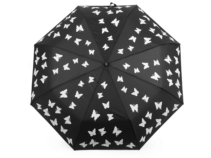 Regenschirm für Damen faltbar Automatik magisch Schmetterlinge