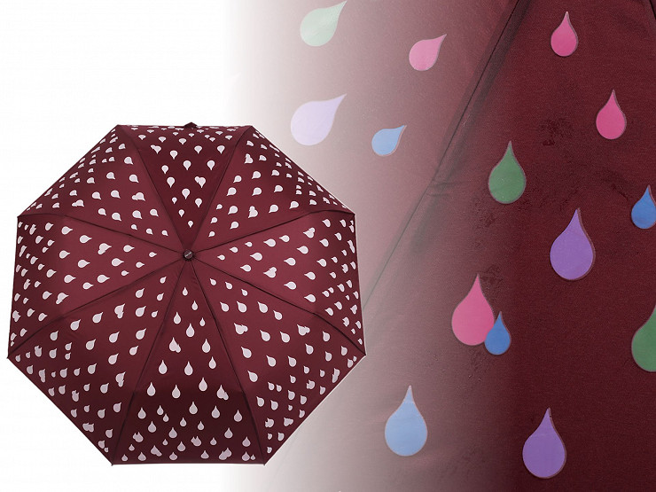 Regenschirm für Damen faltbar Automatik magisch Tropfen