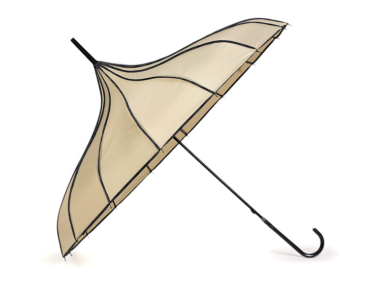 Γυναικεία ομπρέλα παγόδα με δερμάτινη λαβή