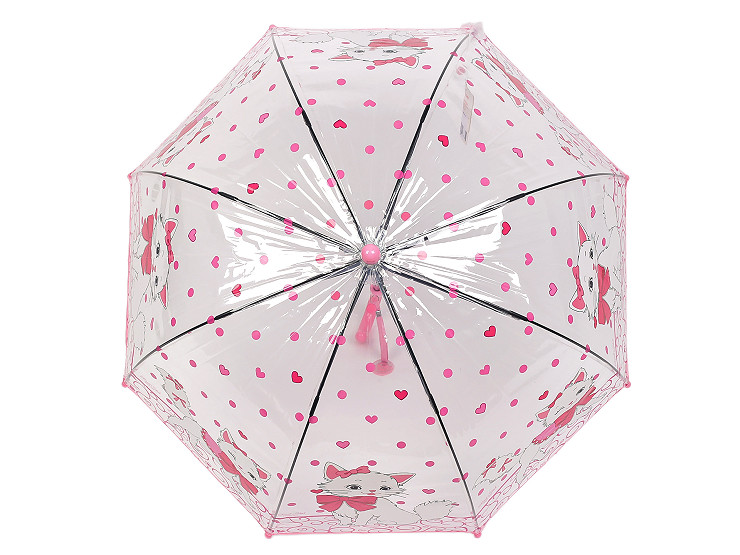 Children's transparent auto-open umbrella, cat