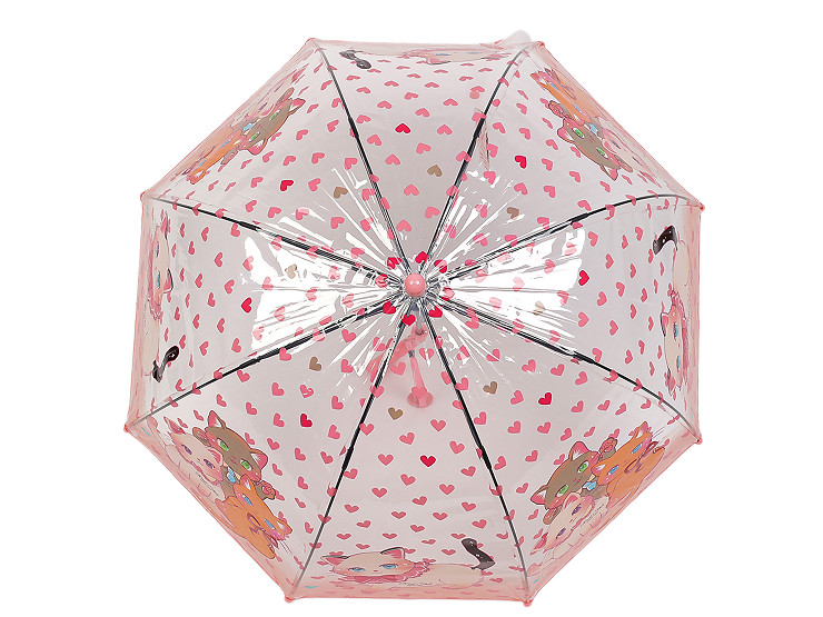 Children's transparent auto-open umbrella, cat