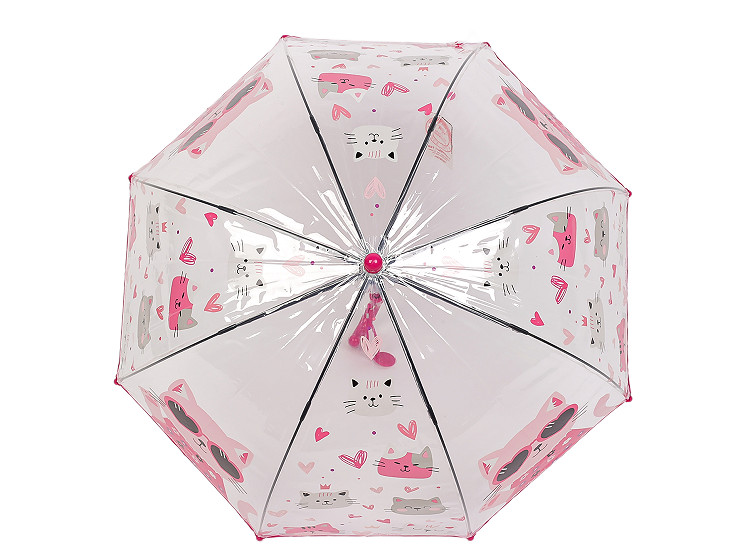 Children's transparent auto-open umbrella, cat