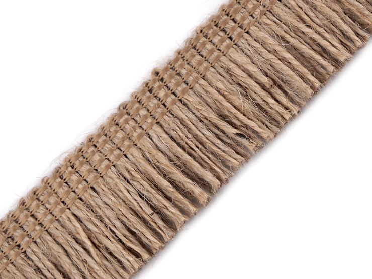 GORGECRAFT 5 Meter Jute Fringe Trim Tassel Jute Lace Sewing Fringe Trimmings Flat Jute Cord Handmade Hemp Rope Craft for Latin Wedding Dress DIY Lamp Shade Decoration