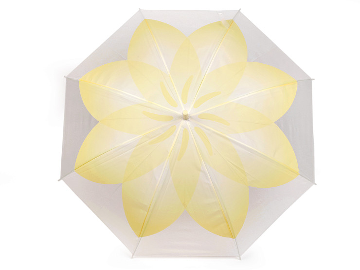 Dámsky / dievčenský priehľadný vystreľovací dáždnik kvet