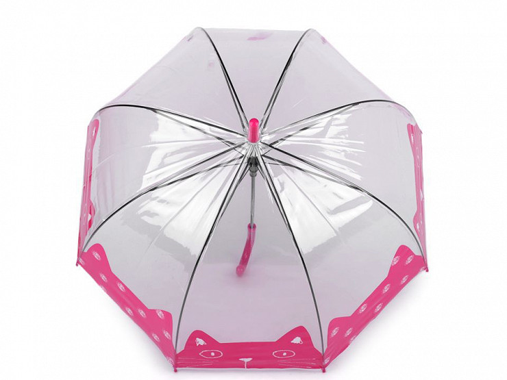 Girls Transparent Umbrella Cat