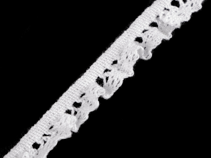 Bavlněná krajka / volánek šíře 10 mm paličkovaná elastická