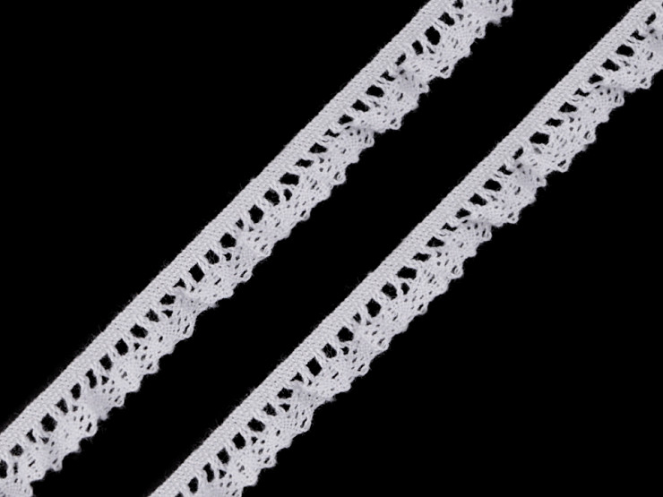 Koronka bawełniana szerokość 10 mm klockowa elastyczna