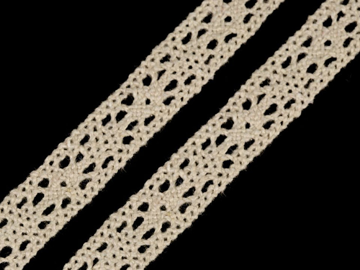 Bobina di pizzo in cotone, larghezza: 11 mm