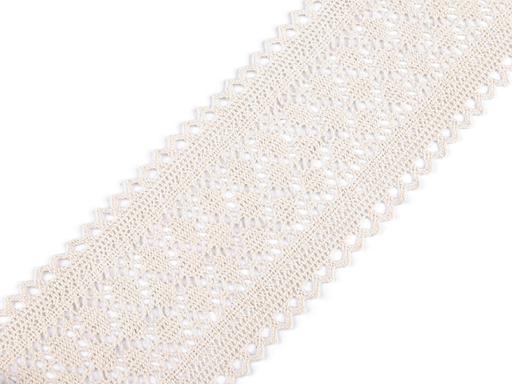 Encaje de bolillos de algodón, ancho 10 cm