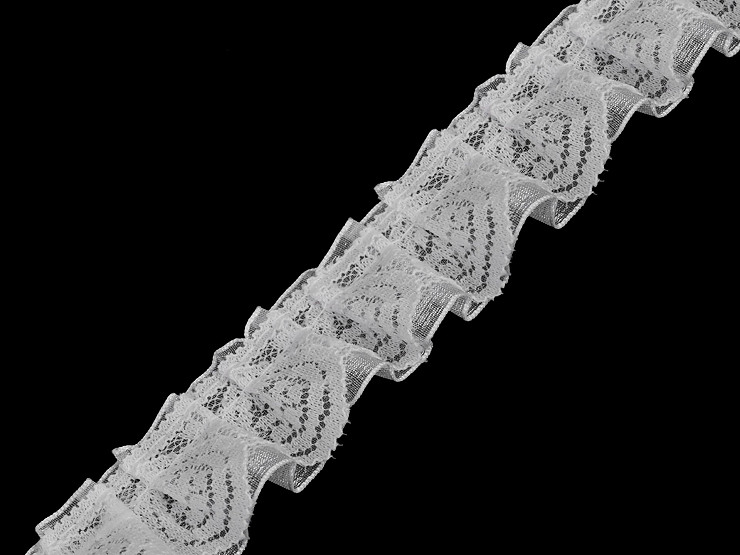 Lace Ruffle Trimming, Double, width 25 mm