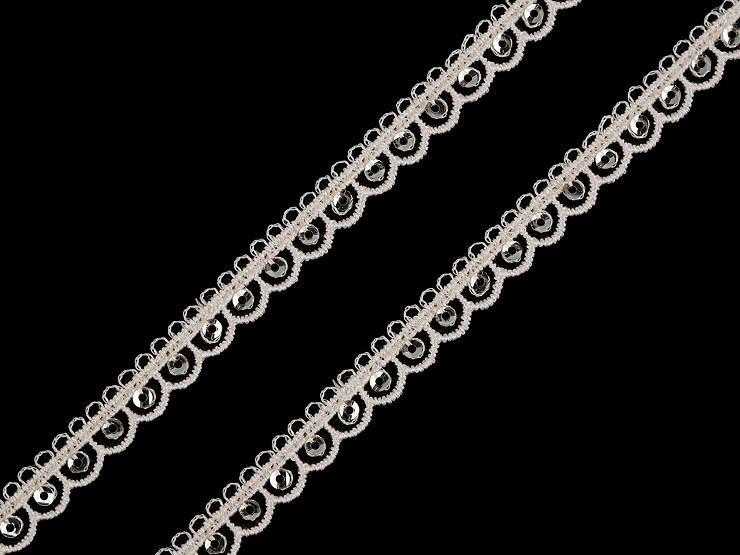 Guipure Lace Trim with Sequins width 9 mm