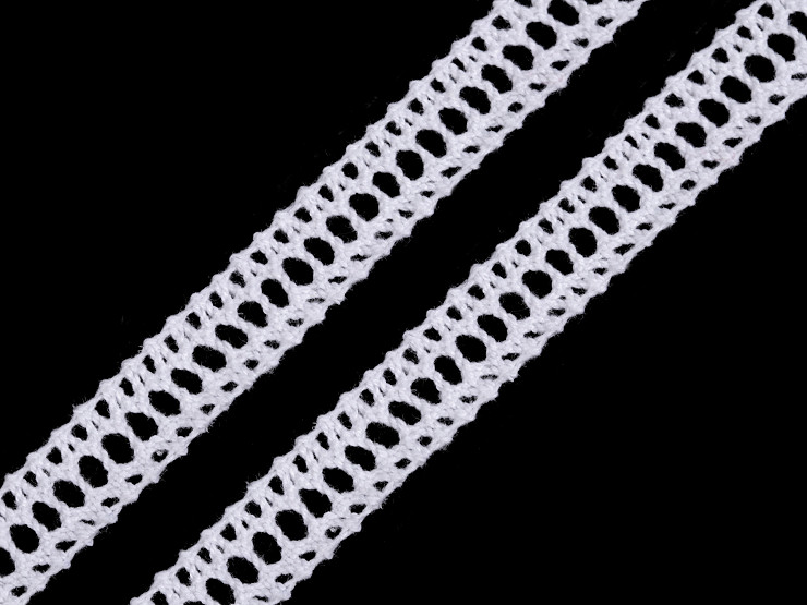 Ribete de encaje de bolillos de algodón, ancho 10 mm