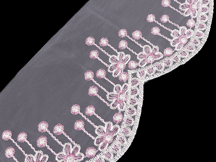 Embroidered Lace on Organza width 18 cm